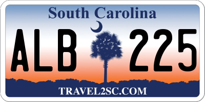 SC license plate ALB225