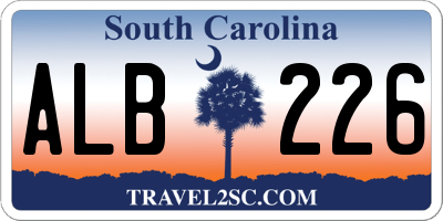 SC license plate ALB226
