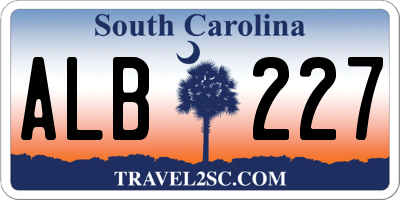 SC license plate ALB227