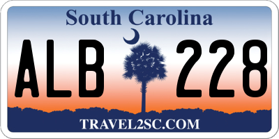 SC license plate ALB228