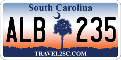 SC license plate ALB235