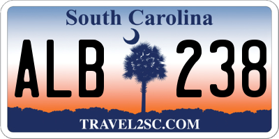 SC license plate ALB238