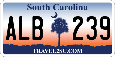 SC license plate ALB239