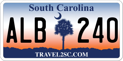 SC license plate ALB240