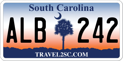 SC license plate ALB242