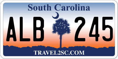 SC license plate ALB245
