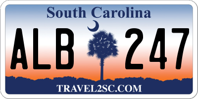 SC license plate ALB247