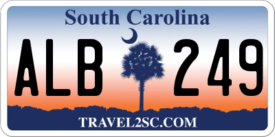 SC license plate ALB249