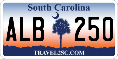 SC license plate ALB250