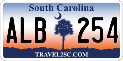 SC license plate ALB254