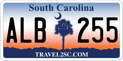 SC license plate ALB255