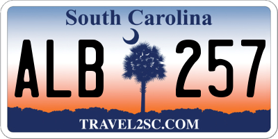 SC license plate ALB257