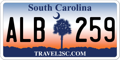 SC license plate ALB259