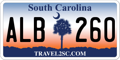SC license plate ALB260