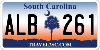 SC license plate ALB261
