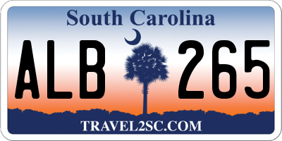 SC license plate ALB265