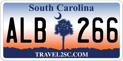 SC license plate ALB266