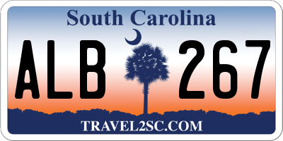 SC license plate ALB267