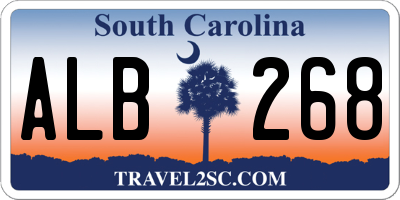 SC license plate ALB268