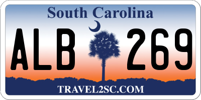 SC license plate ALB269