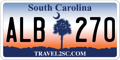 SC license plate ALB270
