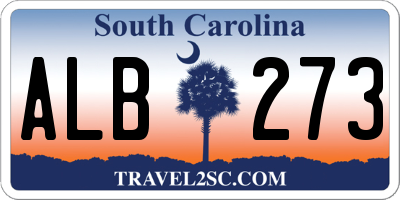 SC license plate ALB273