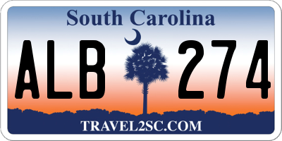 SC license plate ALB274