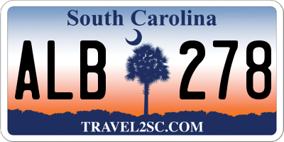 SC license plate ALB278