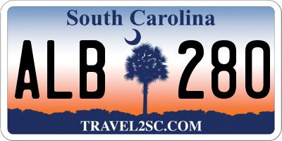 SC license plate ALB280