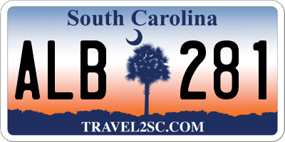 SC license plate ALB281