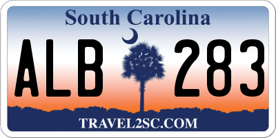 SC license plate ALB283