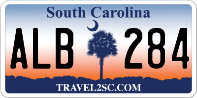 SC license plate ALB284