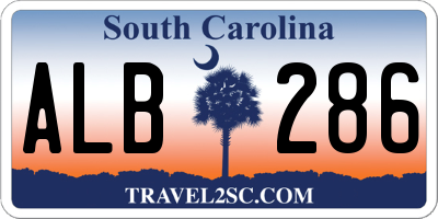 SC license plate ALB286