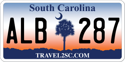 SC license plate ALB287