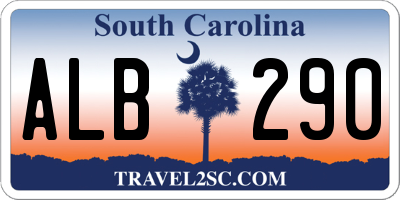 SC license plate ALB290