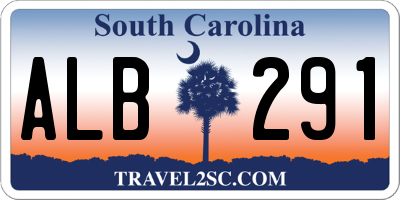 SC license plate ALB291