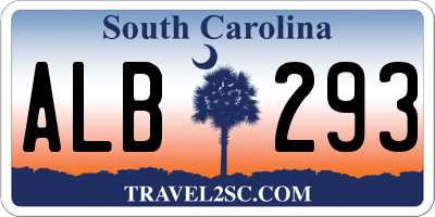 SC license plate ALB293