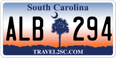 SC license plate ALB294