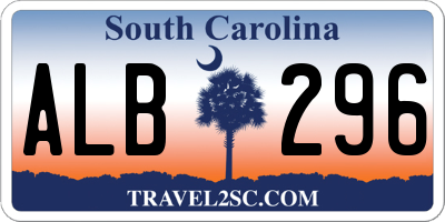SC license plate ALB296