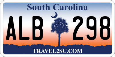 SC license plate ALB298