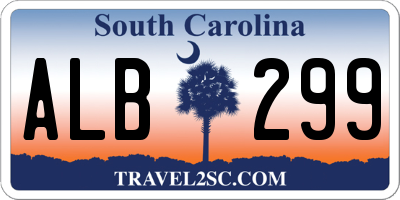 SC license plate ALB299
