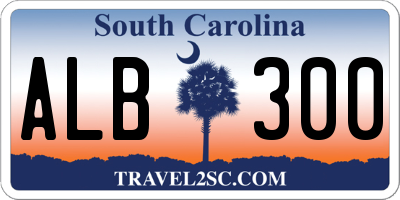 SC license plate ALB300