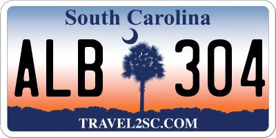 SC license plate ALB304