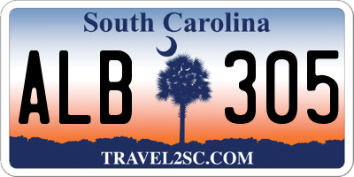 SC license plate ALB305