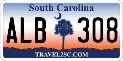 SC license plate ALB308