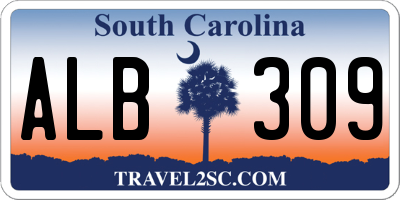 SC license plate ALB309