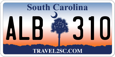 SC license plate ALB310