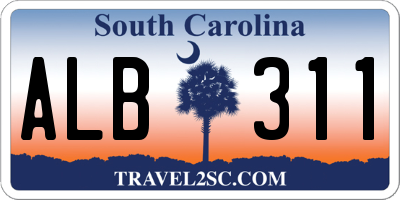 SC license plate ALB311