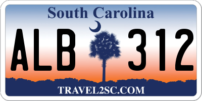 SC license plate ALB312