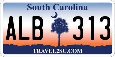 SC license plate ALB313